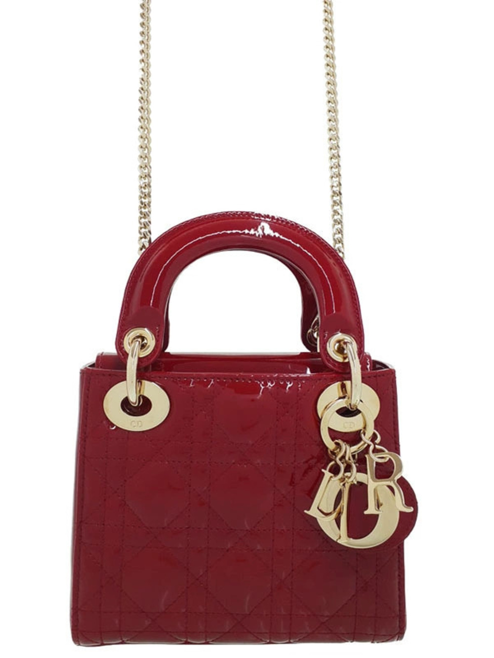 Christian Dior Lady Dior Bag patent leather Red